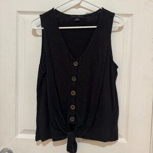 Black tank with button details